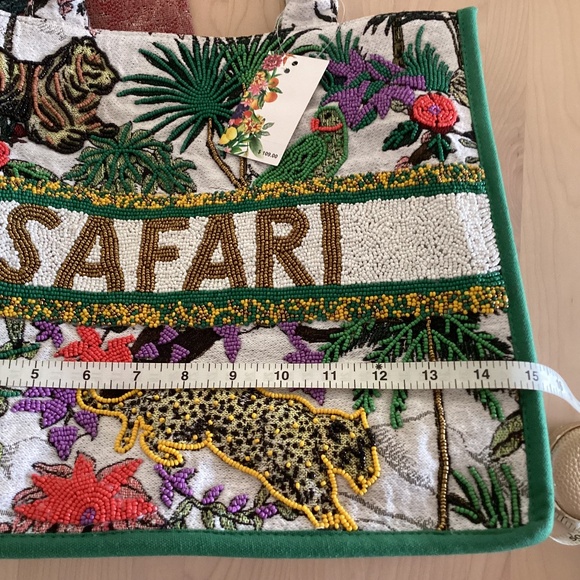 America & Beyond African Safari Embellished Beaded Limited Edition Tote Bag - Picture 14 of 16